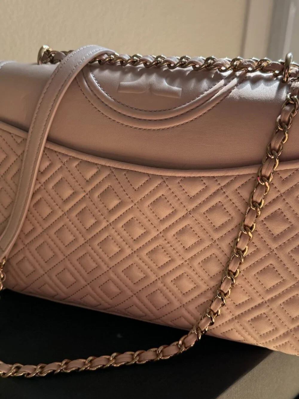 Tory Burch Fleming Cream/Beige Convertible Bag and Wallet